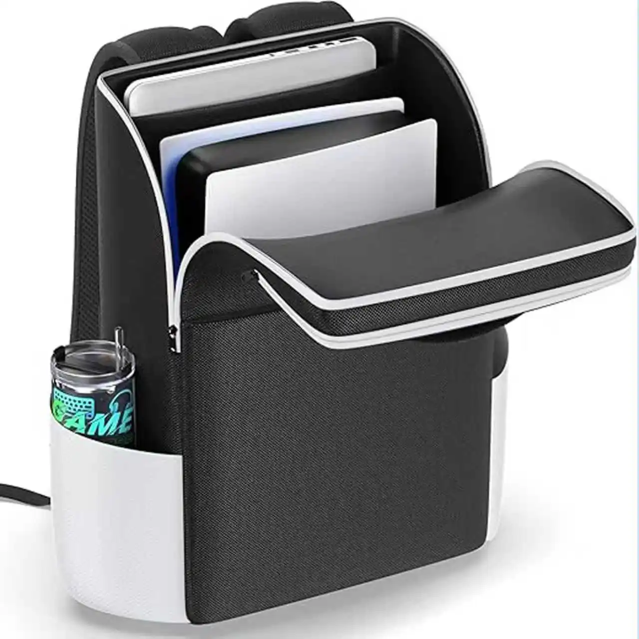 Multi Functional Backpack Suitable for PS5/Slim/Pro Host, Fully Protected PS5 Suitcase Travel Bag