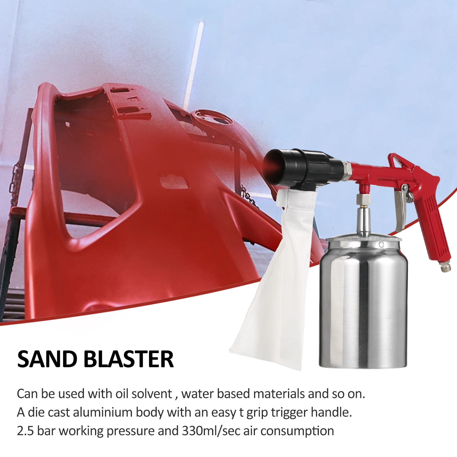 Sand Blaster Kit Abrasive Sand Blasting Shot Sandblaster with Nozzle Rust Remove Abrasive Sand Blasting for Sandblast Cabinets