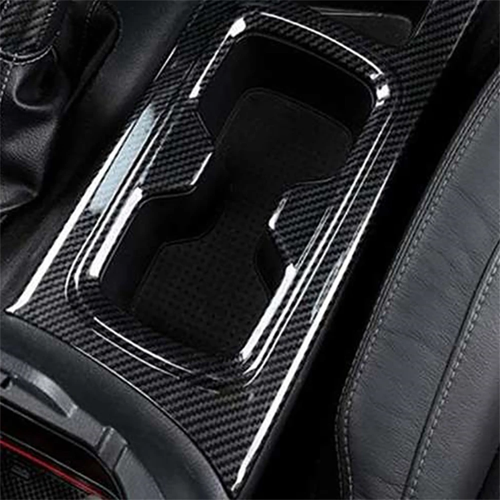 

For Nissan Navara 2016-2021 Water Cup Holder Accessories Carbon Fiber Car Front Protector Frame Cover Trim Sticker