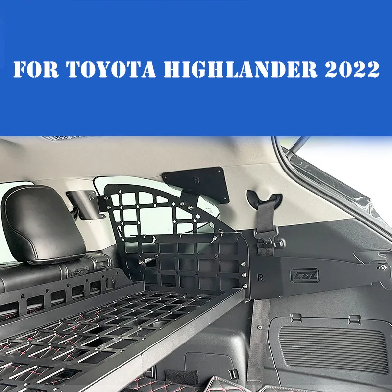 

For Toyota Highlander 2022 Trunk storage rack modified hanging net curtain aluminum alloy storage layered frame Accessories