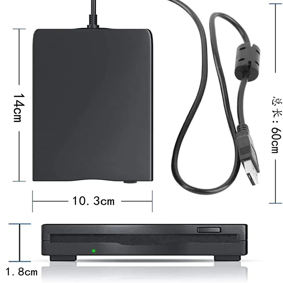 1.44インチ外部ラップトップ,USBドライブ,読み取りおよび書き込み用,3.5mm