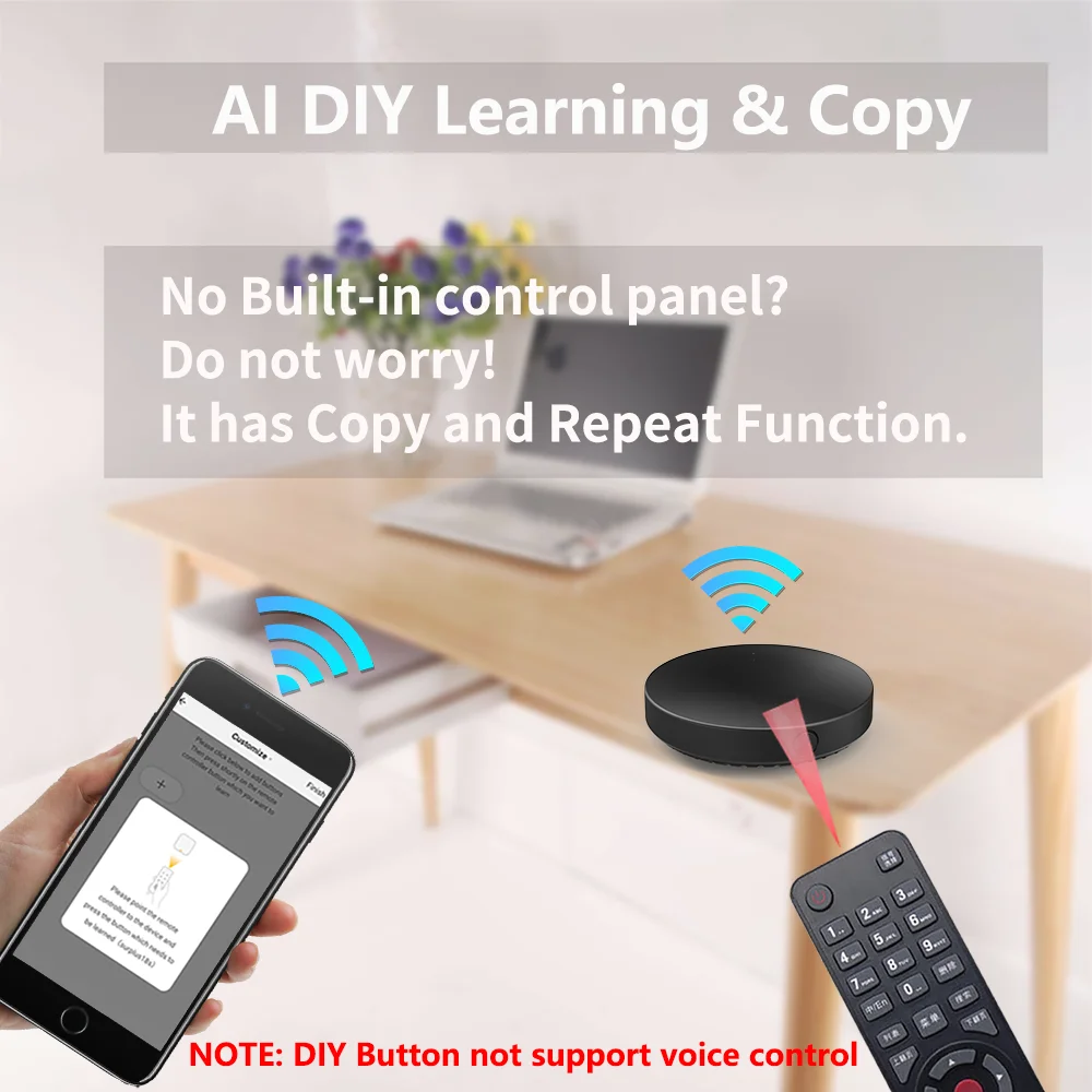 Tuya Smart WiFi IR Remote Temperature Humidity Sensor for Smart Home Automation TV AC Works with Alexa Google Assistant Yandex