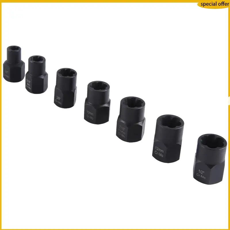 Conjunto de removedor de porca de parafuso de impacto de 13 peças A50I, soquete extrator de porca, conjunto de ferramentas removedor de parafuso