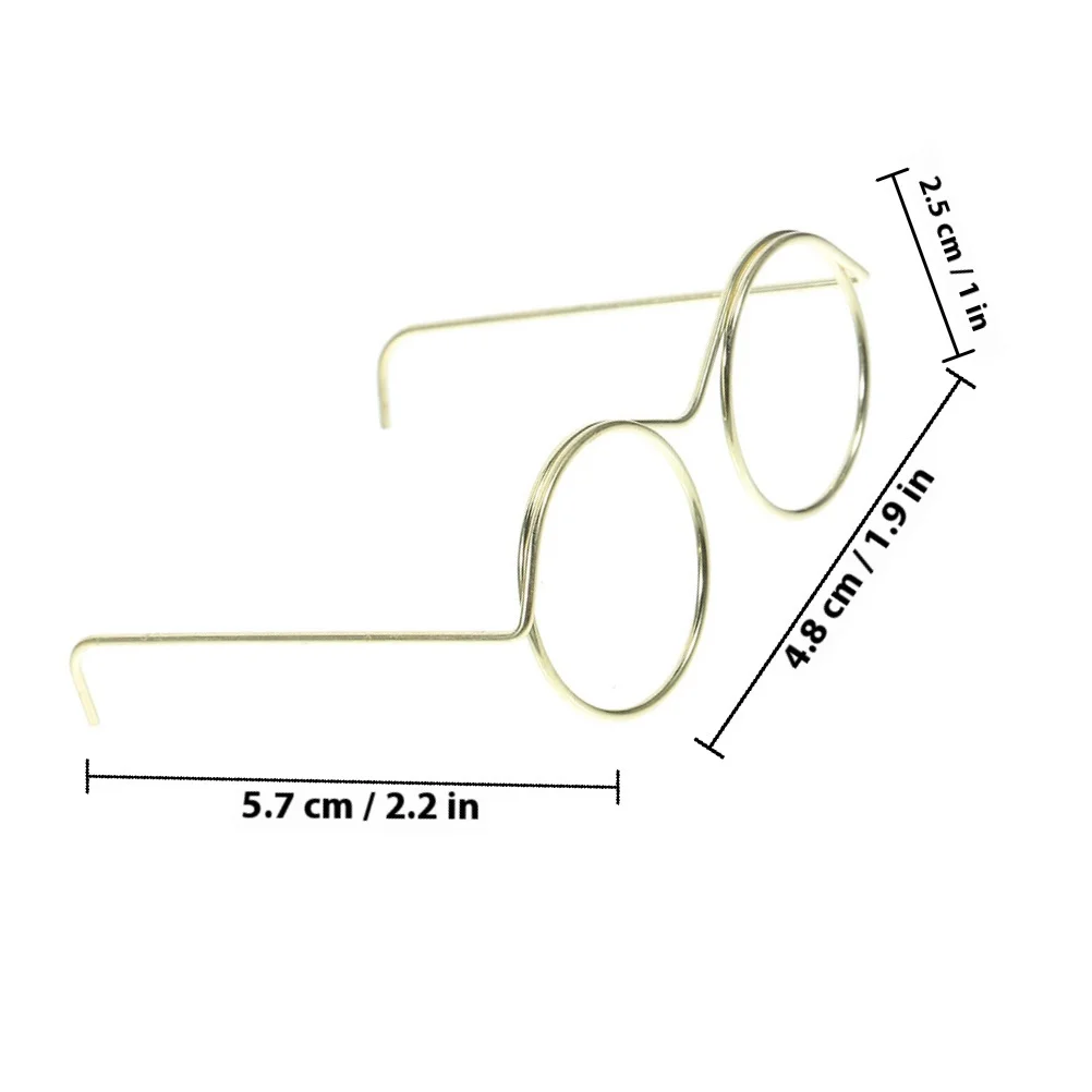 Mini lunettes à jante en fil métallique sans cadre, 20 pièces, accessoires de déguisement de 18 pouces, lunettes de Costume, petits accessoires pour maison de poupée