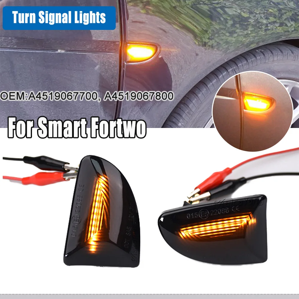 

2X Dynamic LED Side Marker Lights For Mercedes Benz Smart Fortwo W451 Coupe Cabrio Car Styling