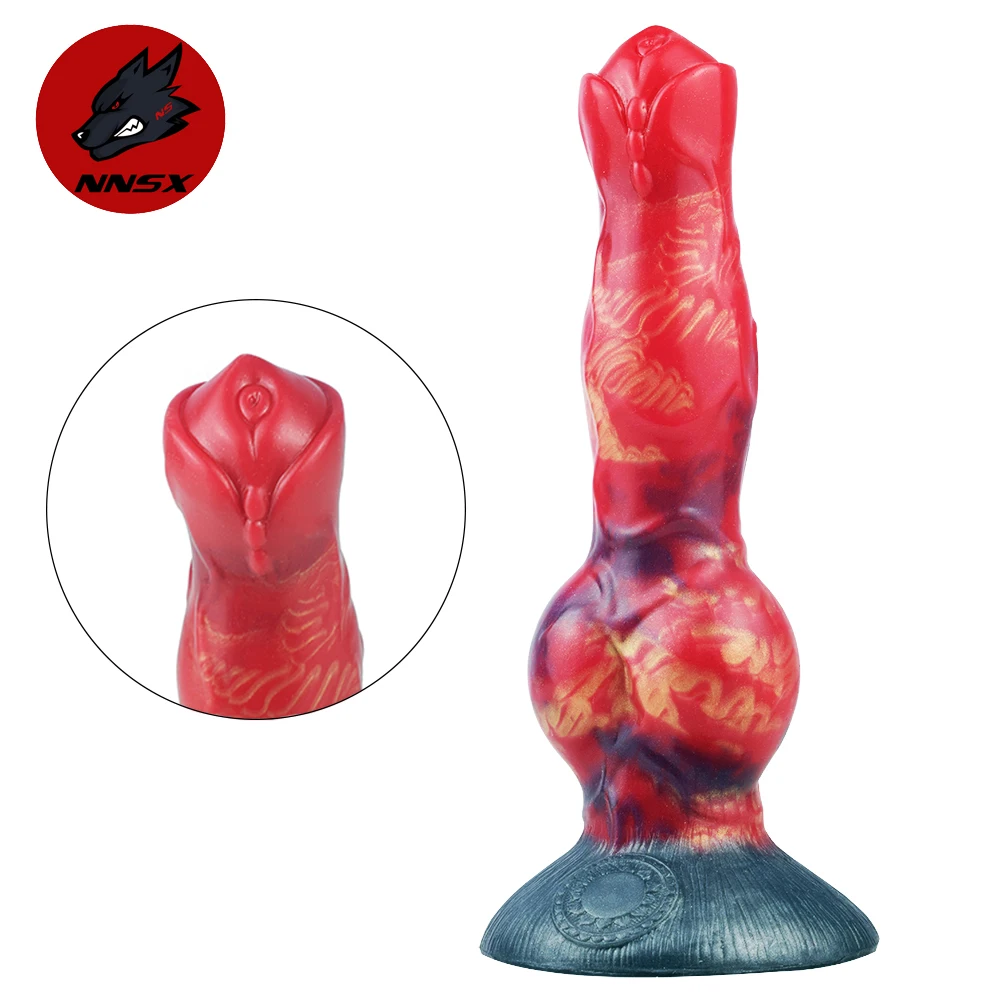 

NNSX Big Dog Knot Dildo Anal With Sucker Soft Colorful Animal Penis Butt Plug Anus Masturbator for Women Men Fantasy Sex Gay Toy