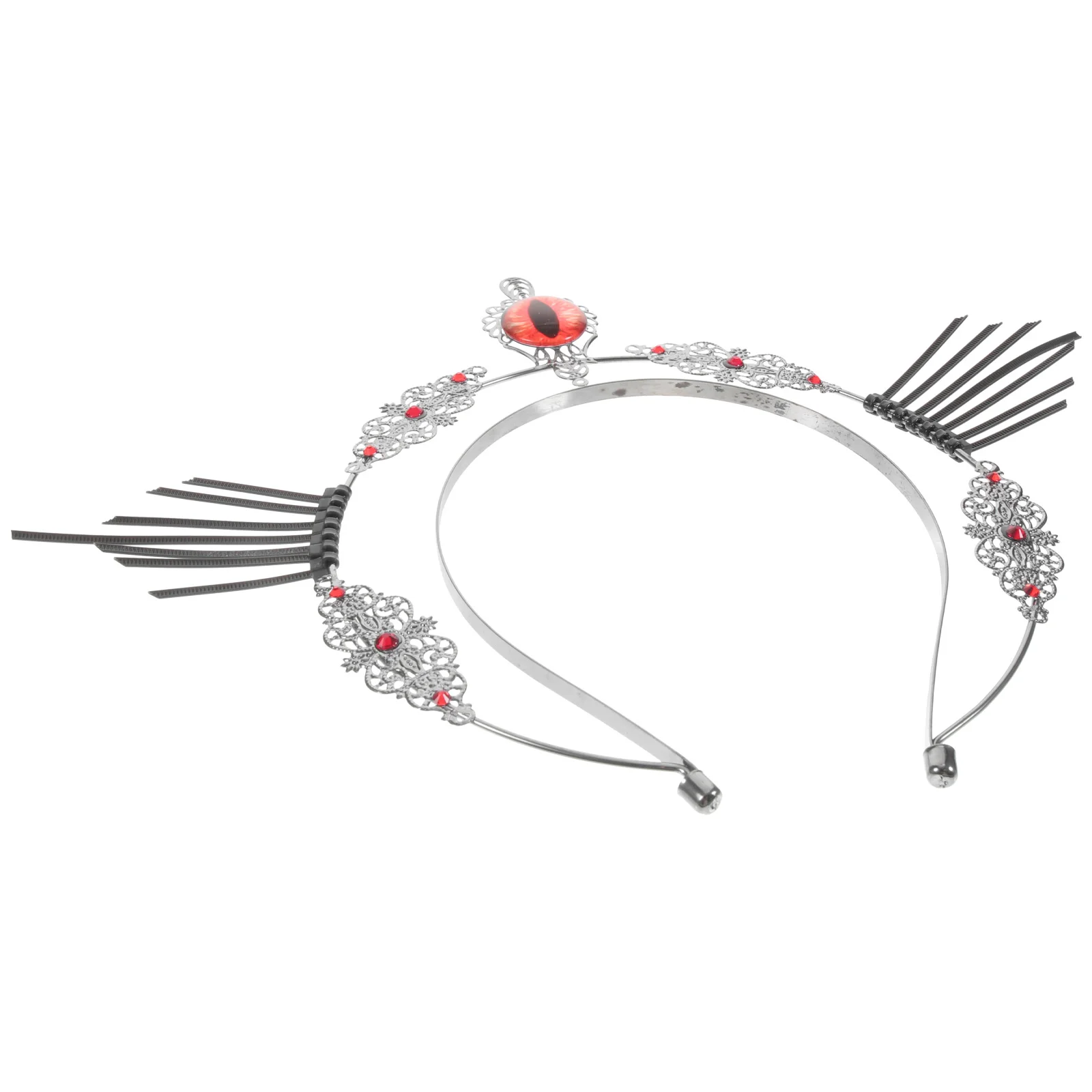 

Gothic Crown Dark Evil Eye Lolita Accessories Black Plastic Hair B Halloween Party Adults Wearable Lightweight Photo Prop