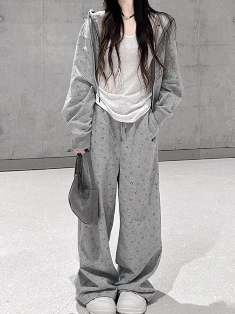 

Комплект спортивной одежды для женщин, осень 2024, новый модный повседневный комплект из двух предметов в ленивом стиле