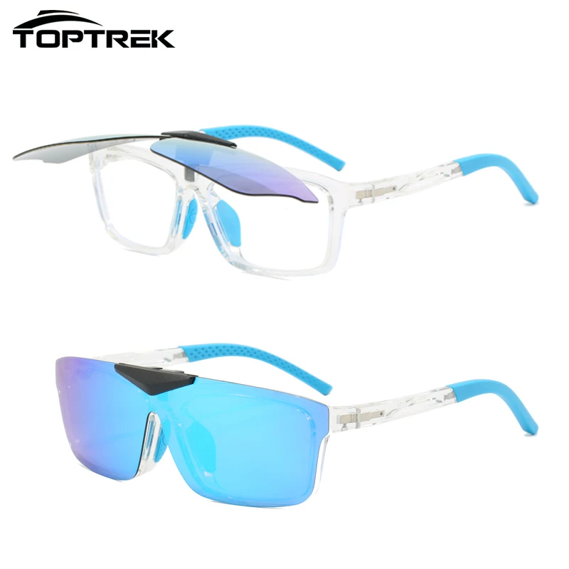 Toptrek Flip Updown Outdoor Sports Cycling Sunglasses Men Male Female Polarized Driving Eyewear UV400 Sun Glasses Women Baseball