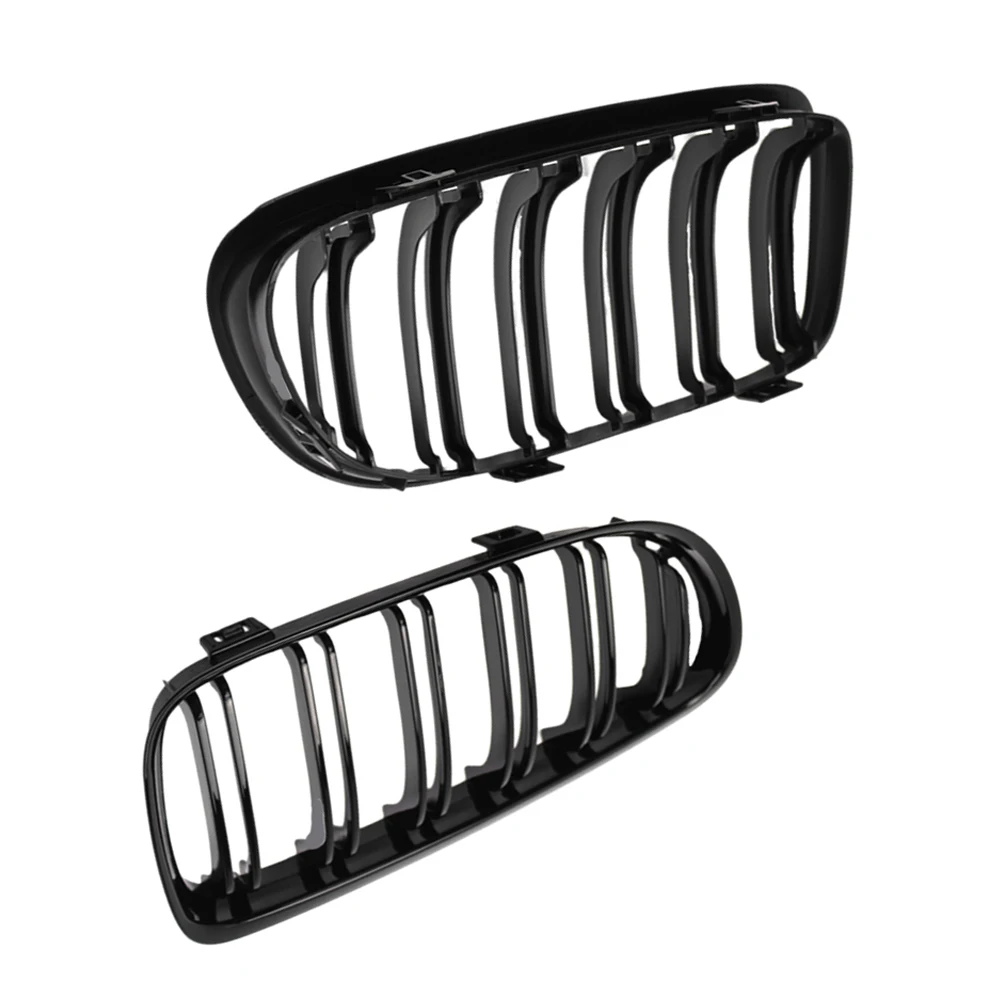 Car Front Bumper Kidney Grille Racing Grills Hood Mesh Grilles Gloss Black Dual Slats For BMW 3 Series E90 E91 2009 2010 2011