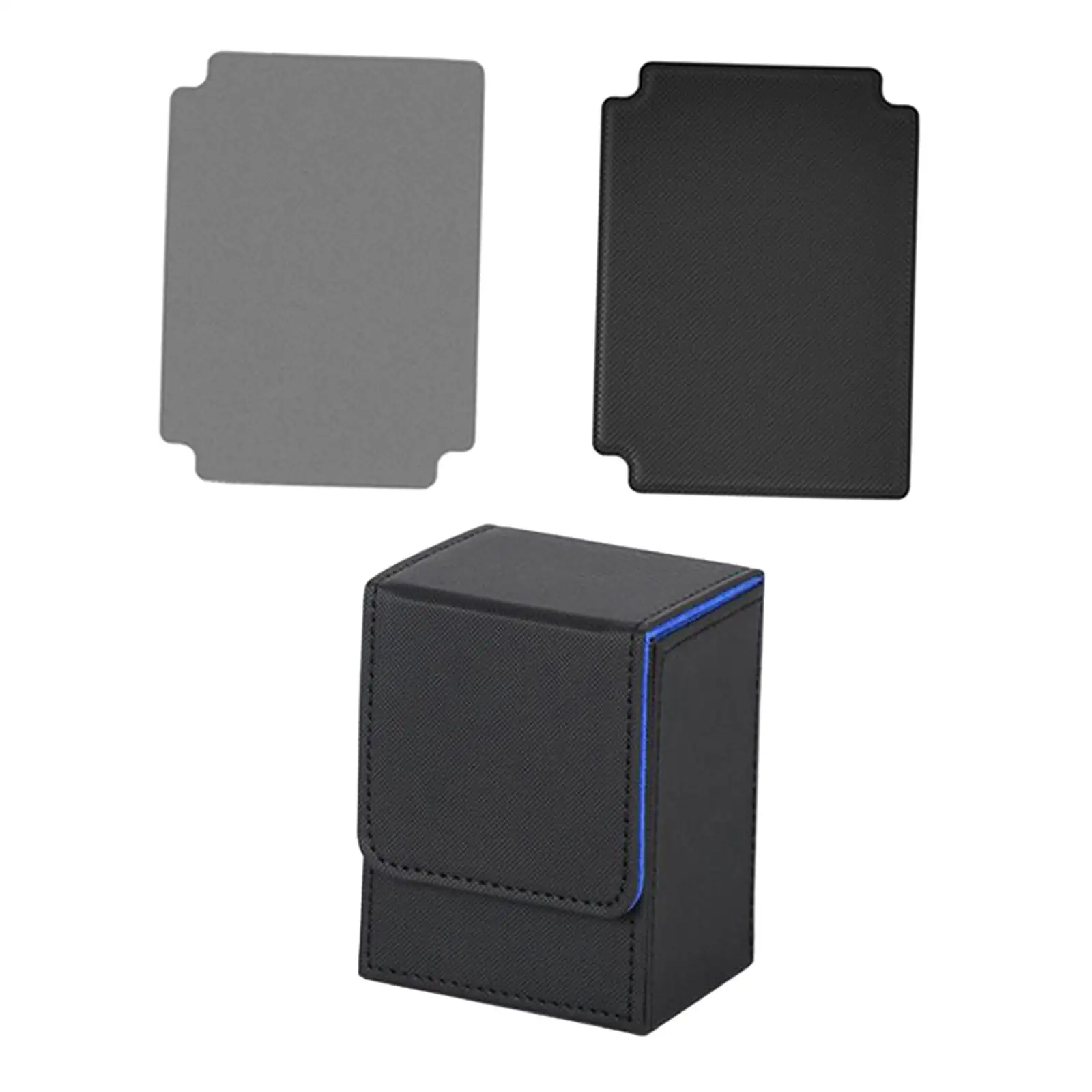 Trading Card Storage Case for 100 Plus Cards PU Leather Deck Box with 2 Dividers Card Protector for Sports Cards