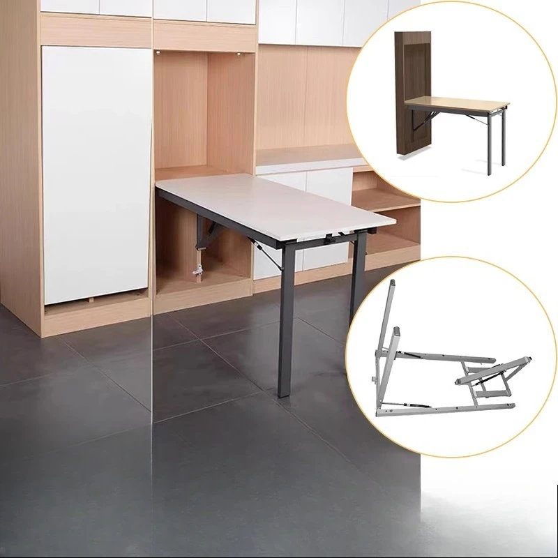 

Cabinet wall-mounted folding table Hardware frame structure Retractable conversion dining table Hidden modern simple bracket