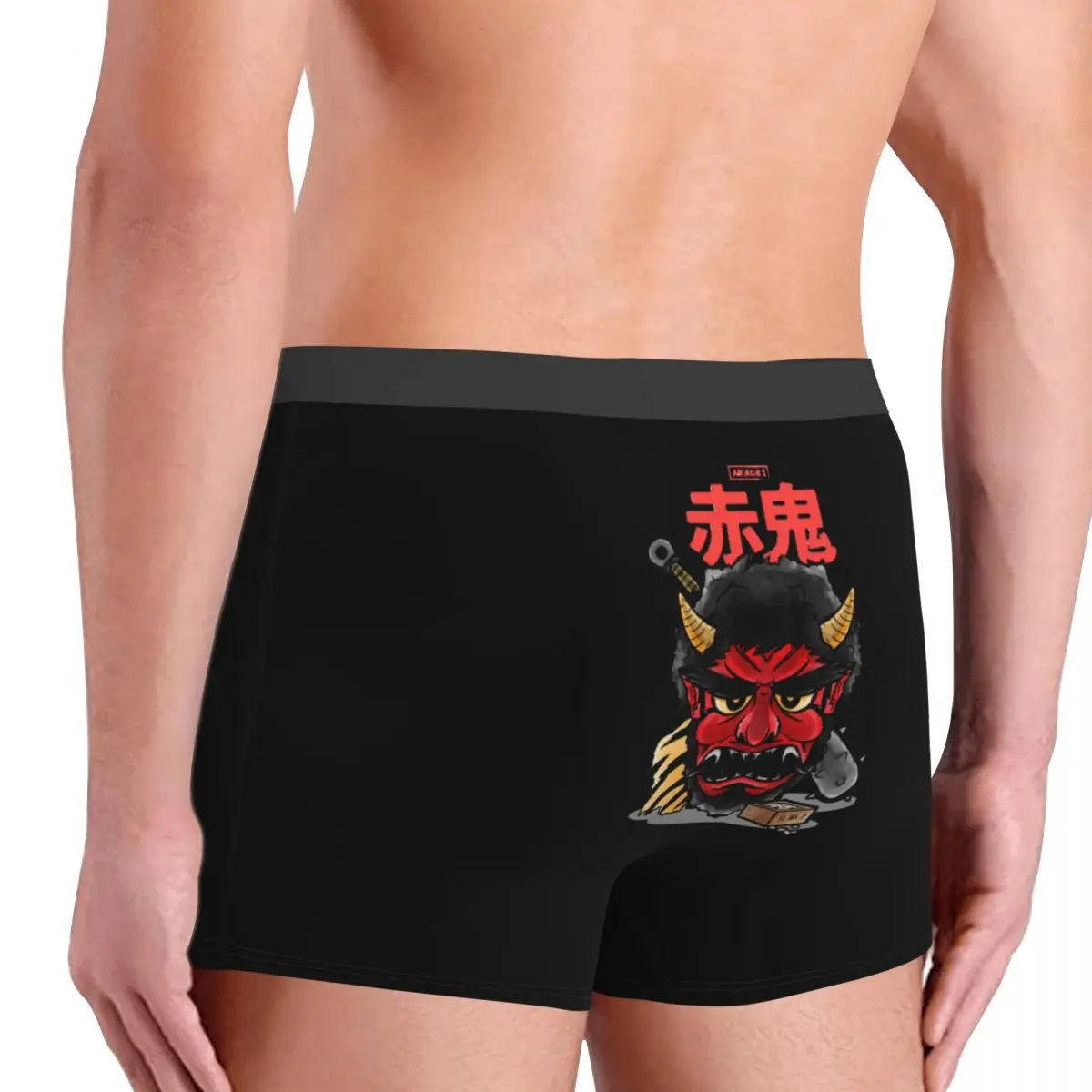 Sexy The Oni Face The Japanese Red Demon Yokai Boxer da uomo slip primavera indossabile grafica Vintage Skivvy Humor Graphic