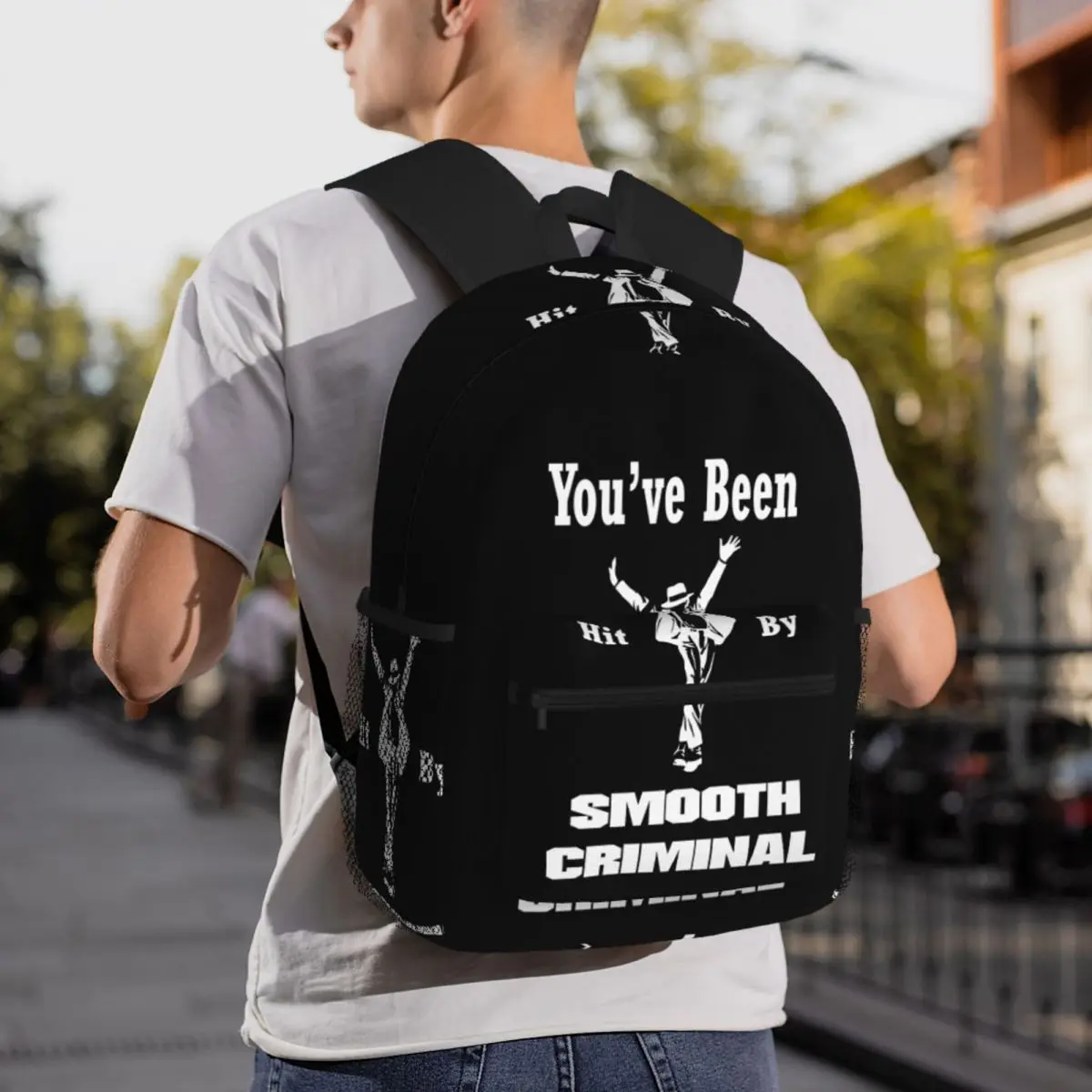 Vintage MJ Smooth Criminal Michael Jackson Backpack Daypack Large Capacity Boys Girls BookBag School Bag Shoulder Bags