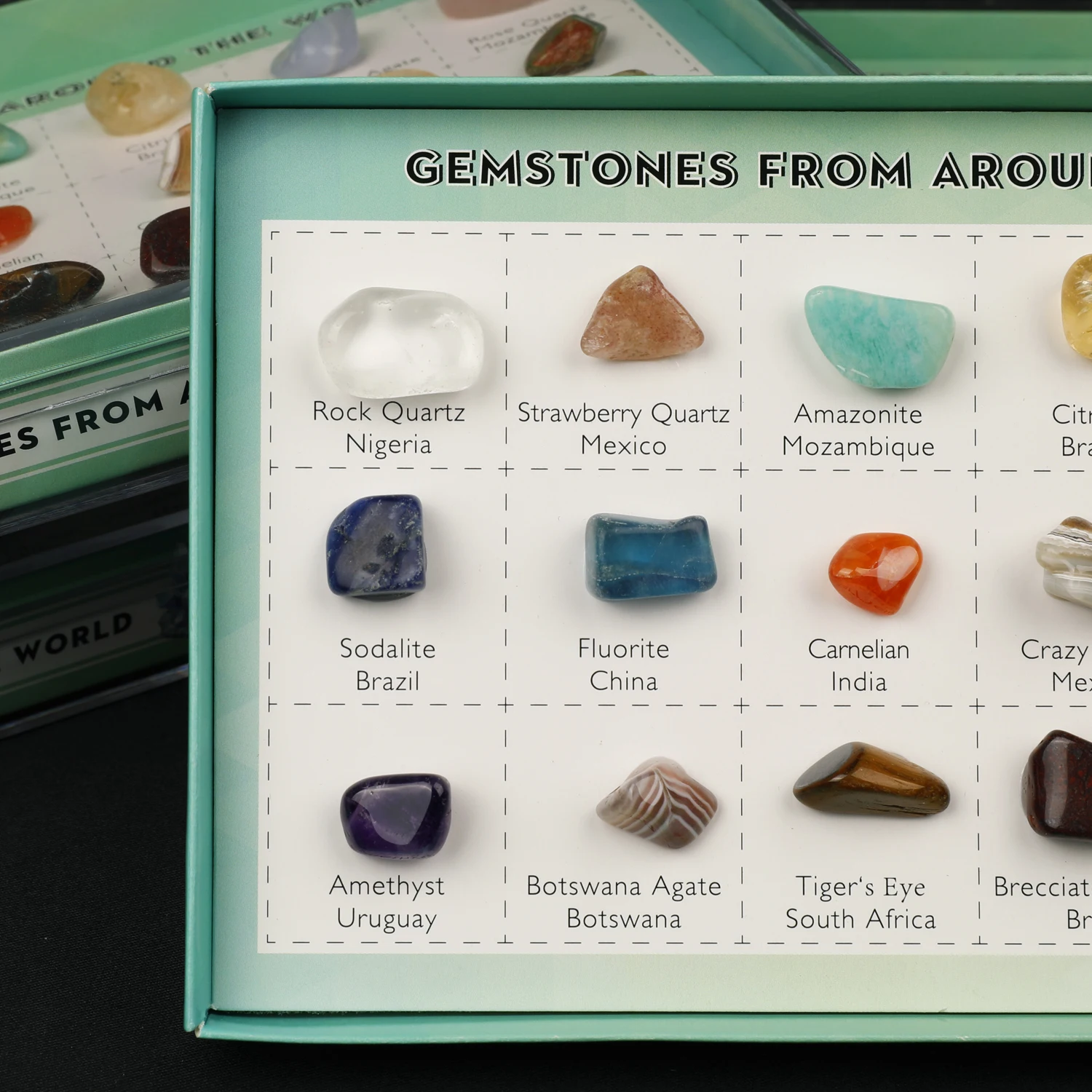 Natural Raw Stone Polishing Raw Stone 18 Natural Materials Boxed Mineral Label Children's Festival Gift Gemstones