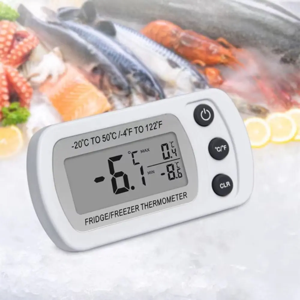 

High Precision Electronic Digital Thermometer Waterproof Max Min Record Refrigerator Thermometer Large LCD Display