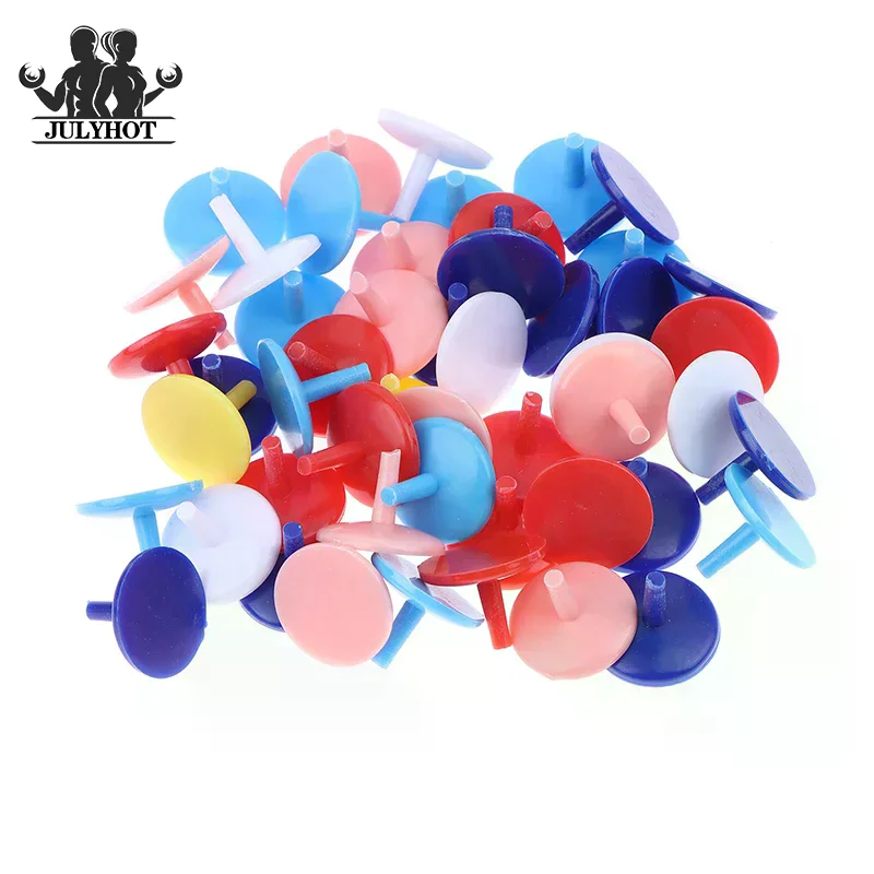 50Pcs/Pack Golf Ball Mark Portable Round Shaped Plastic Flat Golf Ball Position Markers Random Color Golf Accessories