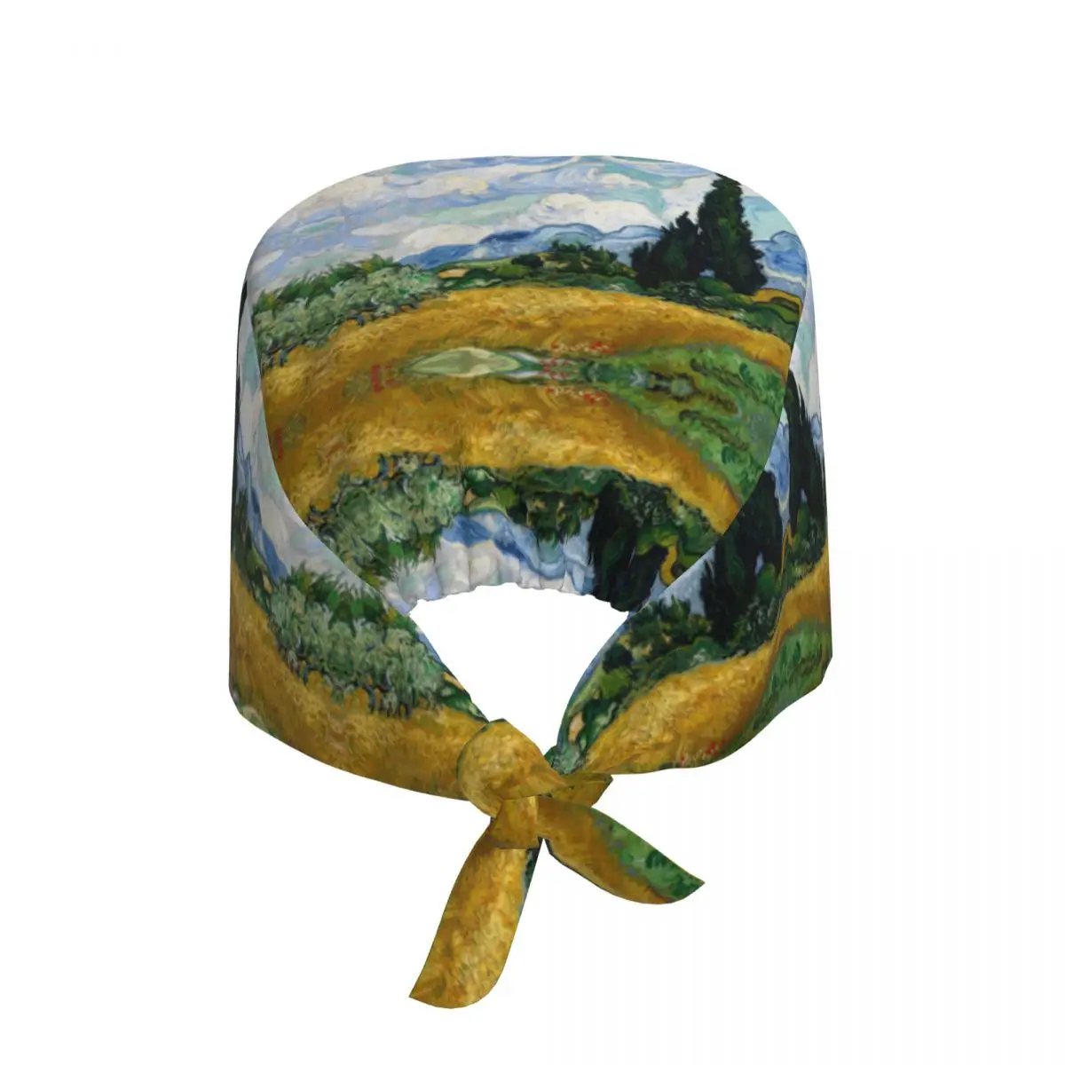 Custom Adjustable Wheat Field With Cypresses Working Hat Women Vincent Van Gogh Surgical Hat Scrub Nursing Doctor Surgeon Cap