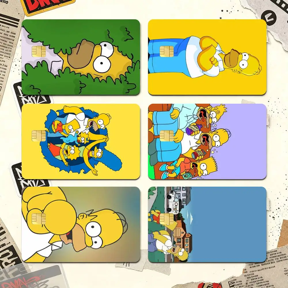 The H-Simpsons Cartoon Credit Card HD Stickers Easy to replace, change card style anytime as you like