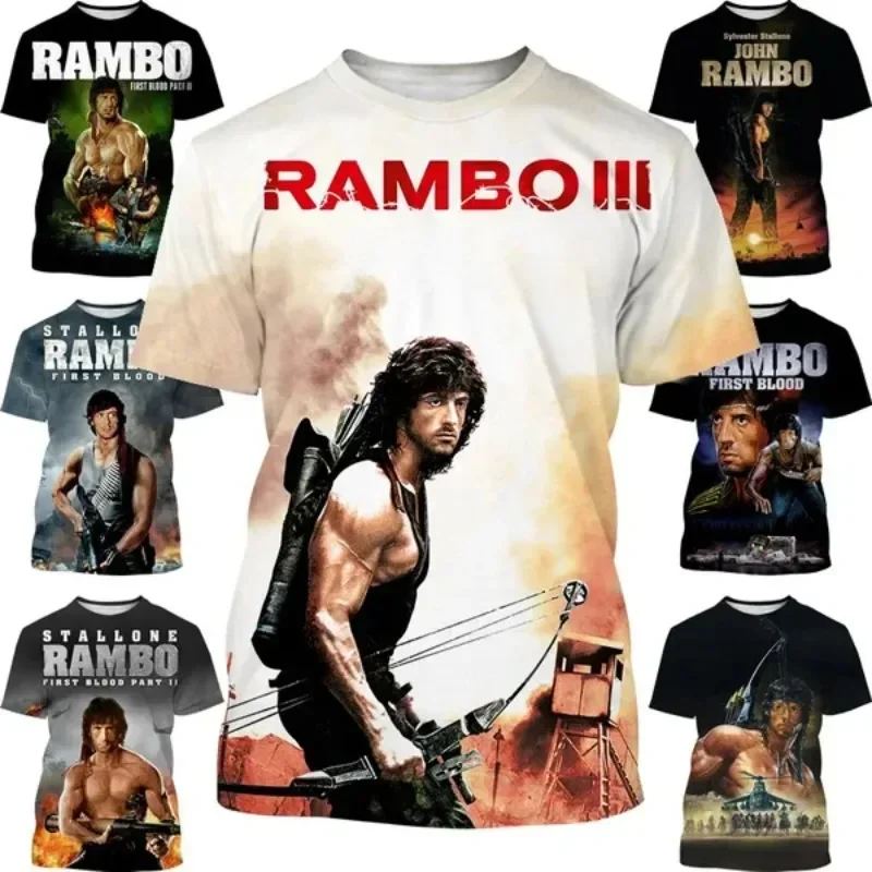 Vendita Calda Stampa 3D T-shirt Moda Popolare Classico Film Legend Sylvester Stallone Uomo/t-shirt Hipster Casual Da Donna