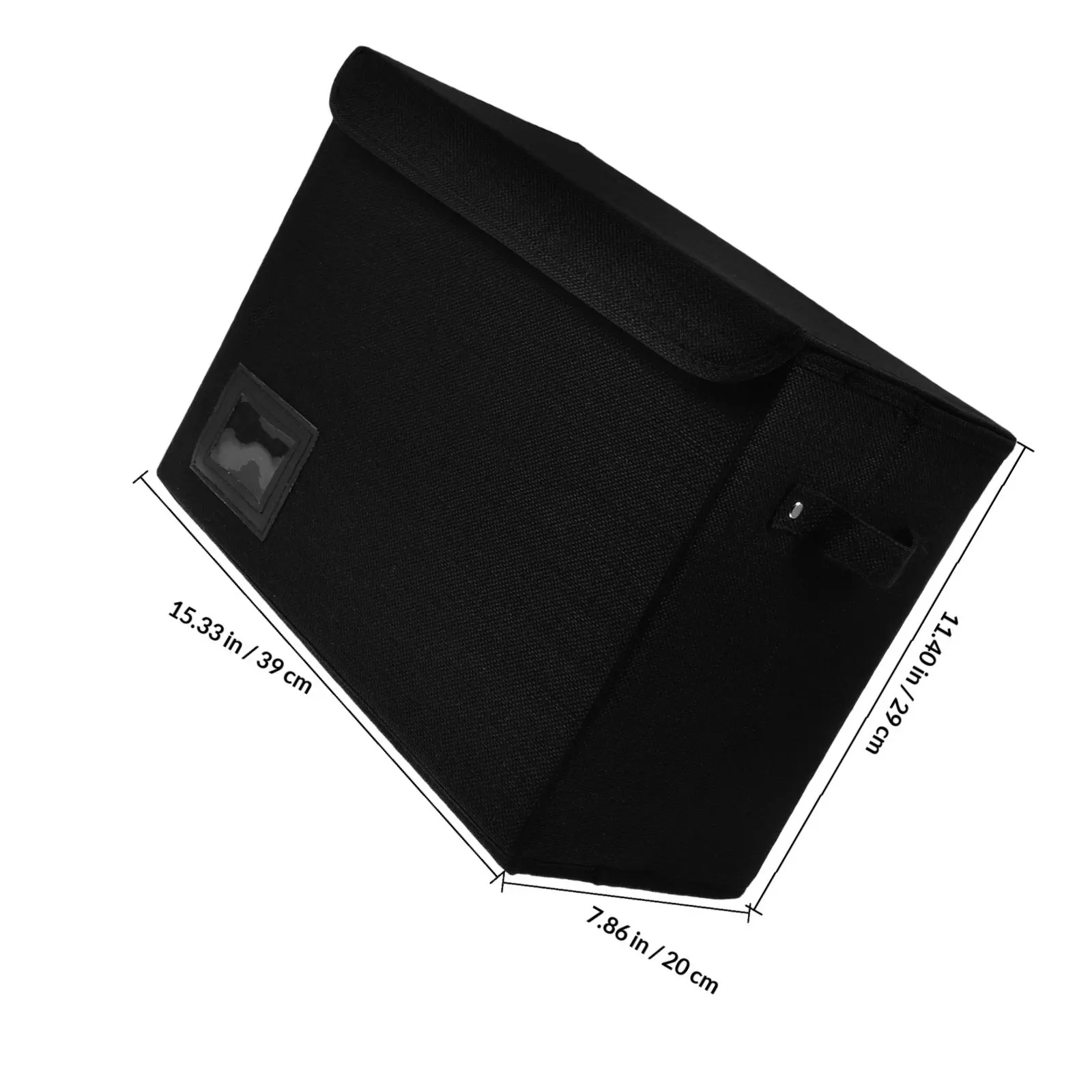 Foldable Linen Comic Book Storage Box with Handle Flip Cover and Card Slot for Home Office School Use Collapsible Rectangular