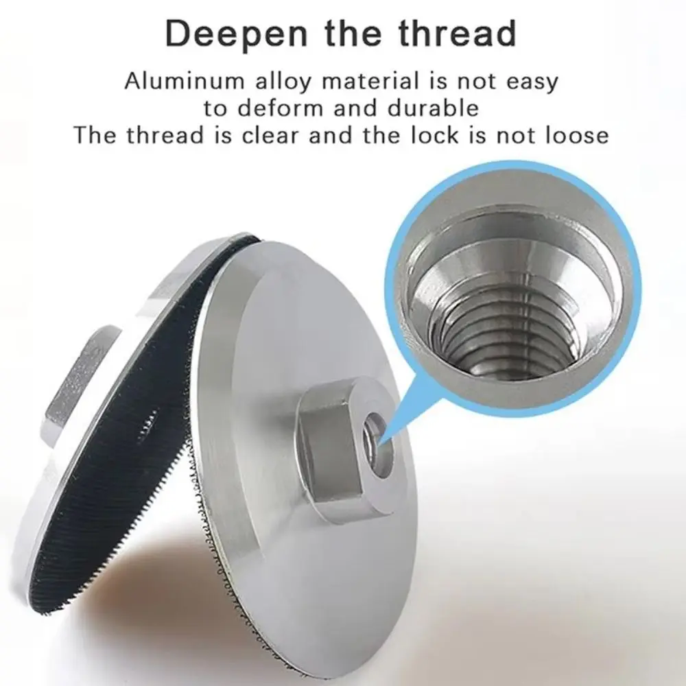 

Опорные подушечки для шлифовального диска 3/4 дюйма, алюминиевое основание M14 M10, алмазная полировальная подушечка, самоклеящаяся петля с крючком, износостойкая