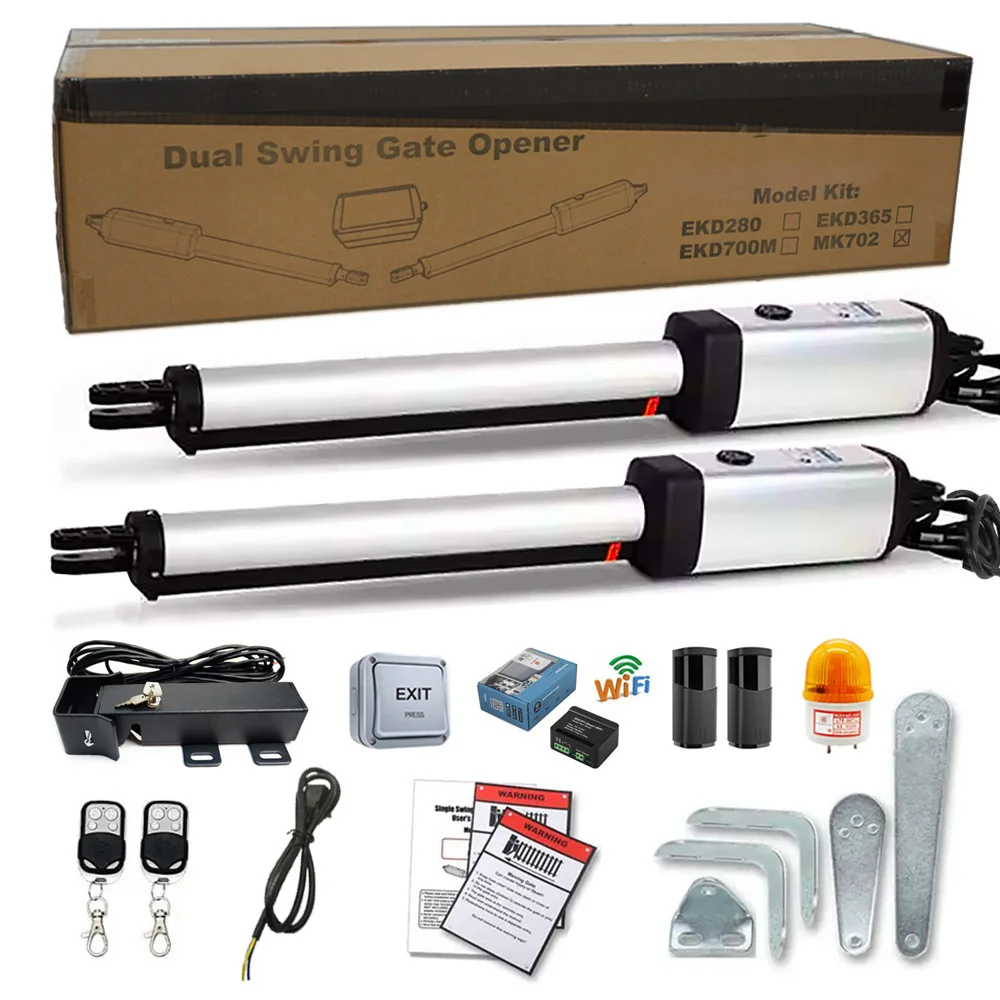 

MK702 Automatic Swing Gate Operator 24V 200KG Auto Gate Motor for Fence Farm Garden Gate Width up to 3.6m