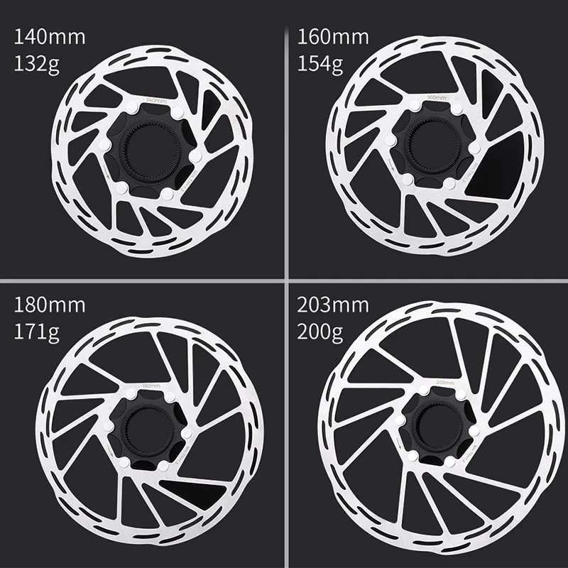 IIIPRO Bicycle Center Lock Disc Brake Rotor 140mm/160mm/180mm/203mm Road Bike Disc Brake Rotor With Lock Ring bike brake pads