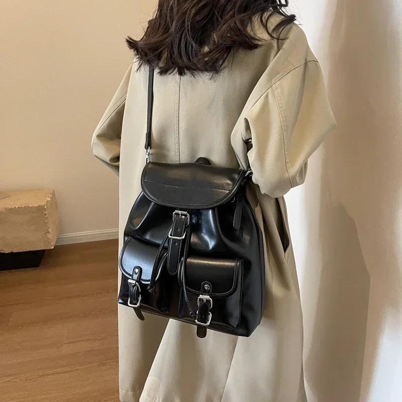 Hot Selling 2024 PU Women's Fashion Backpack High Quality Luxury PU Material Backpack Women's Leisure Travel Backpack 여자 가방