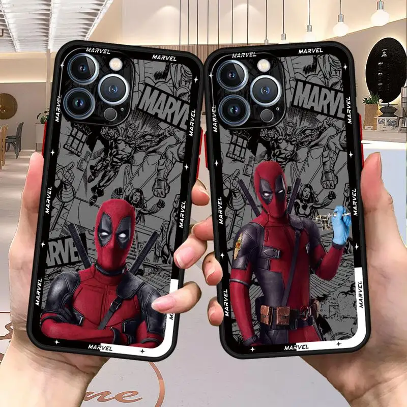 Marvel Deadpool Cover Phone Case for iPhone 15 Pro Max 14 Plus 12 13 11 Pro Max SE 7 8 14 Pro XR XS X 15Pro 12 Mini Clear Matte