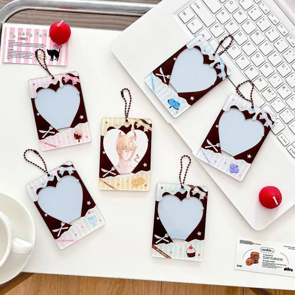 

Creative 3 Inch Photocard Holder Acrylic Mini Idol Photo Holder Chocolate Food Series Gift Keychains