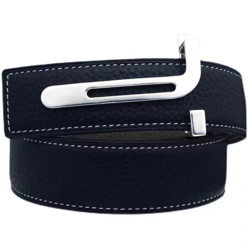 

men's and women's wide buckle3.8 cm Gu Shuai new design men's and women's belt high-quality cowhide leather double-sided fr