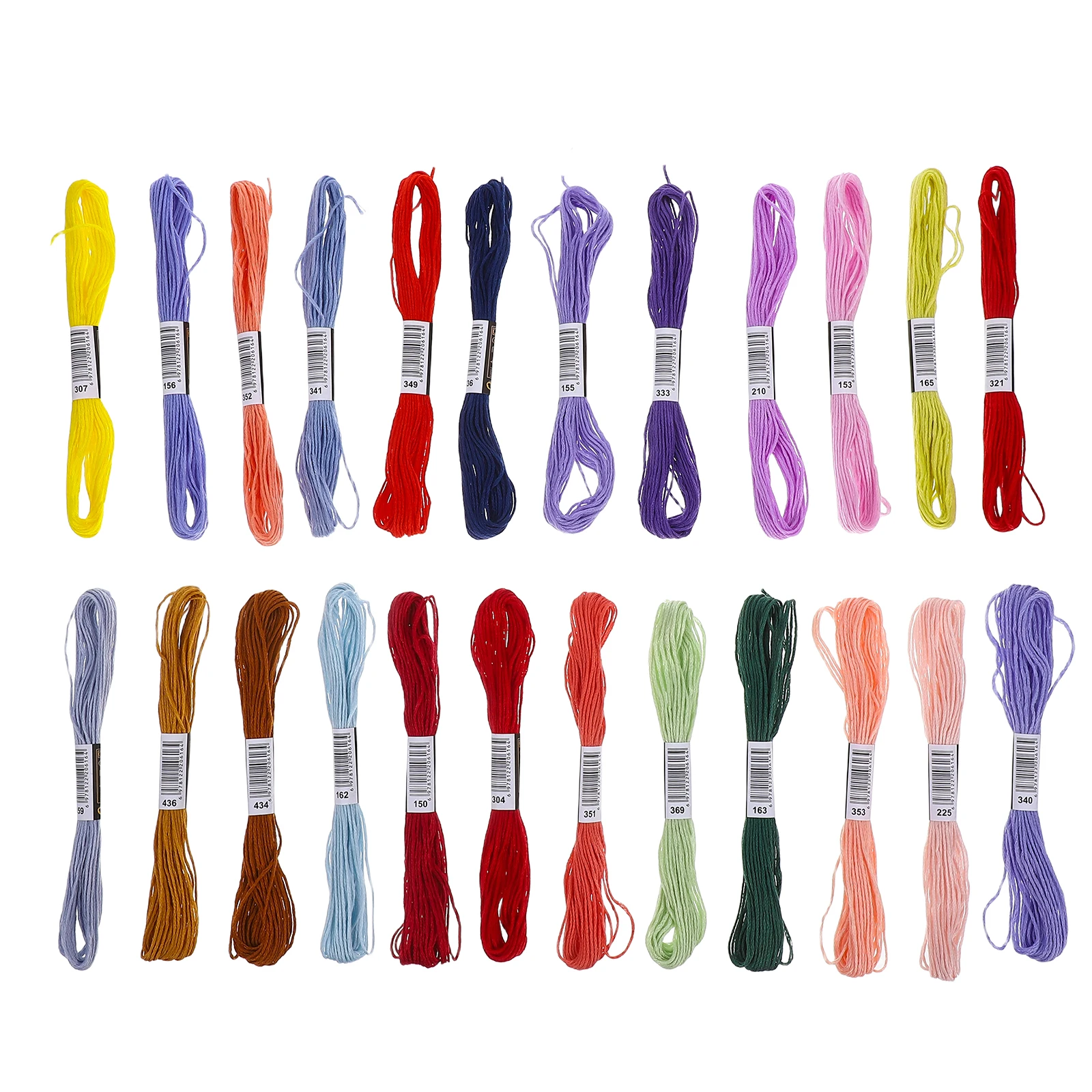 

24Pcs Cross Stitch Floss Set Smooth Tangle Resistant Threads for DIY Embroidery Crafts Bracelet Making Hand Sewing Toolkit