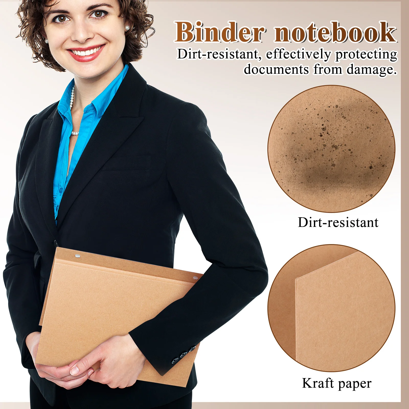 A5 Kraft Paper Notebook Binder Cover Reusable Decorative Storage Shell Notebook Binder Cover Notepad Case