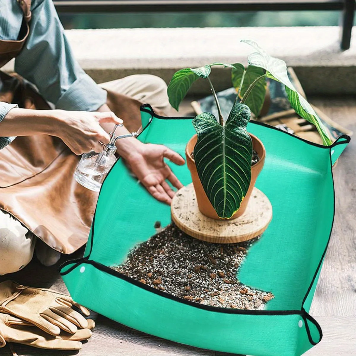 Waterproof Plant Repotting Mat Transplanting Mat For Indoor Succulent Potting Portable Gardening Soil Changing Mat Easy Clean