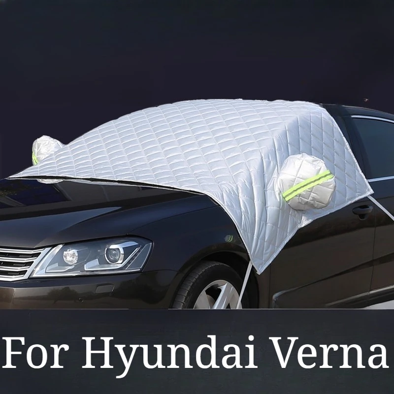 For Hyundai Verna Car Clothes Car Covers Thickened Snow Cover in Winter Anti-snow Frost Car Front Windshield Anti-freeze Cover