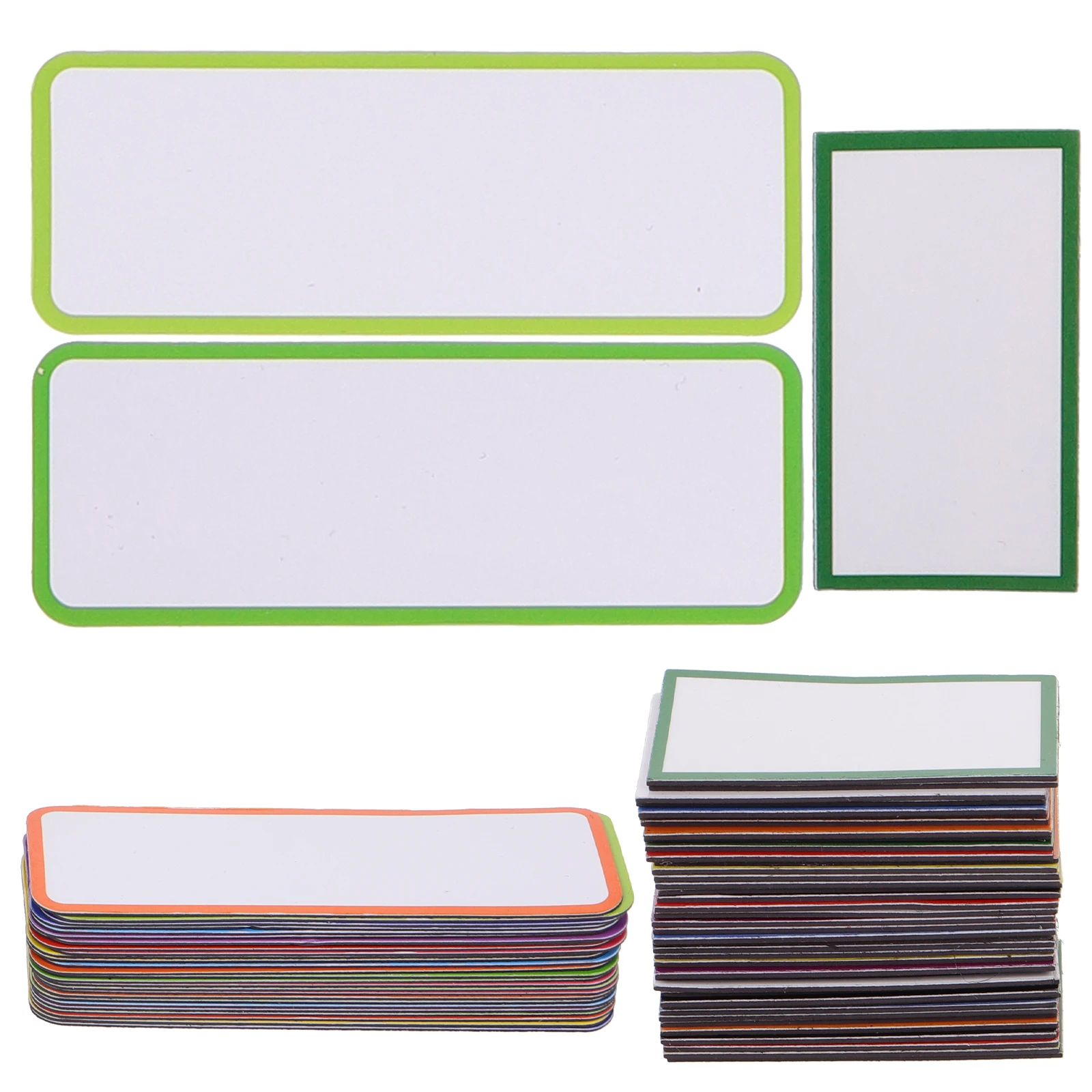 

67pcs Magnetic Label Stickers 8x3cm Writable Dry Erase Labels Blank Whiteboard Magnets Fridge Name Tags Erasable Memo
