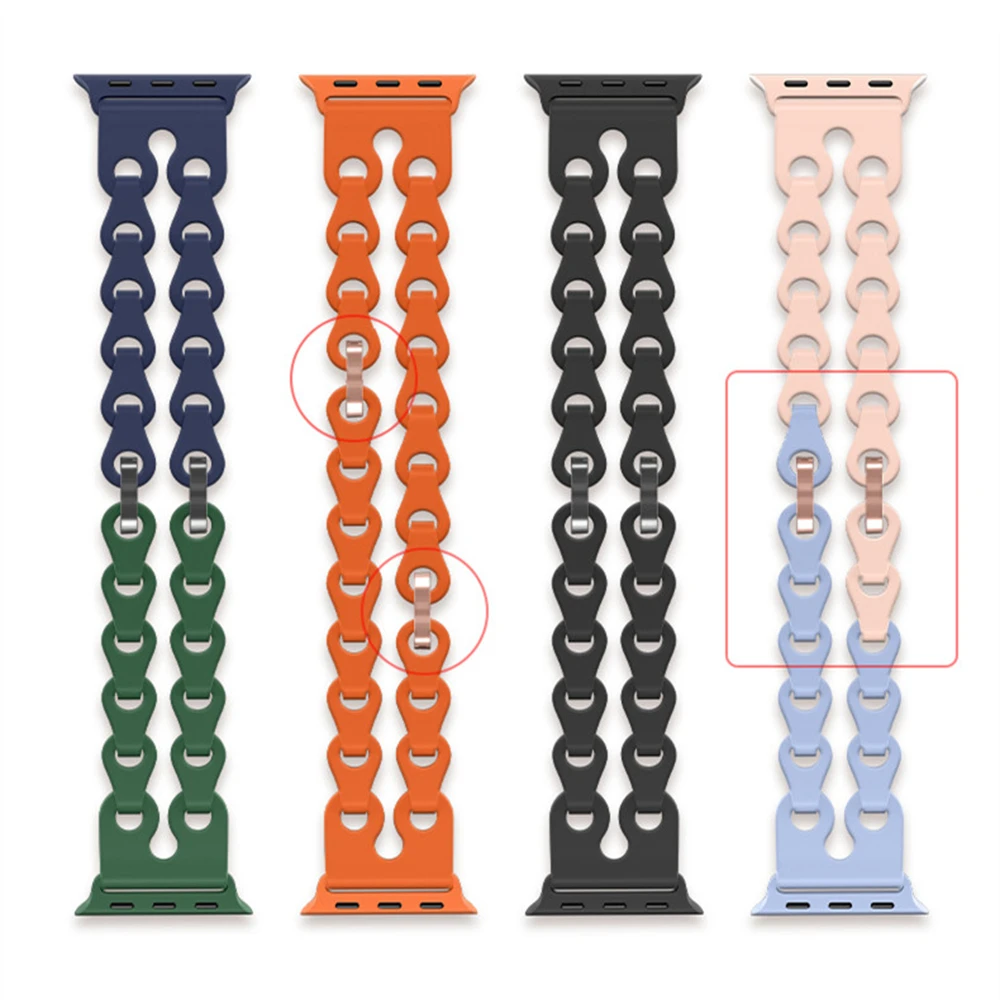 New Fashion Hollow band for AP iwatch S9 ultra2 Watch Silicone Strap Replaceable Wrist Bracelet