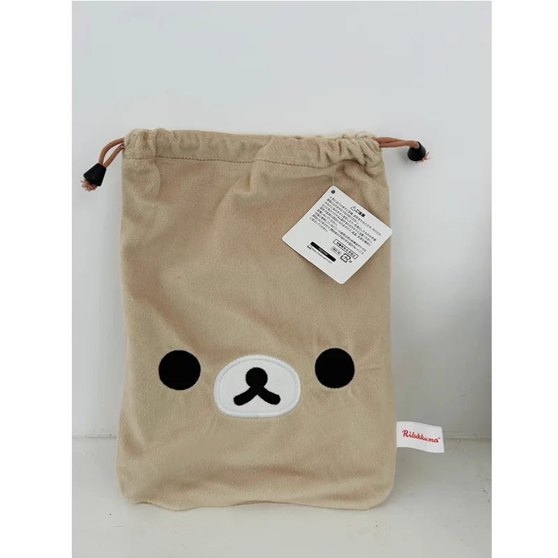 Rilakkuma Bear Children Plush Stuffed Drawstring Bags Make Up Cosmetics Case For Women