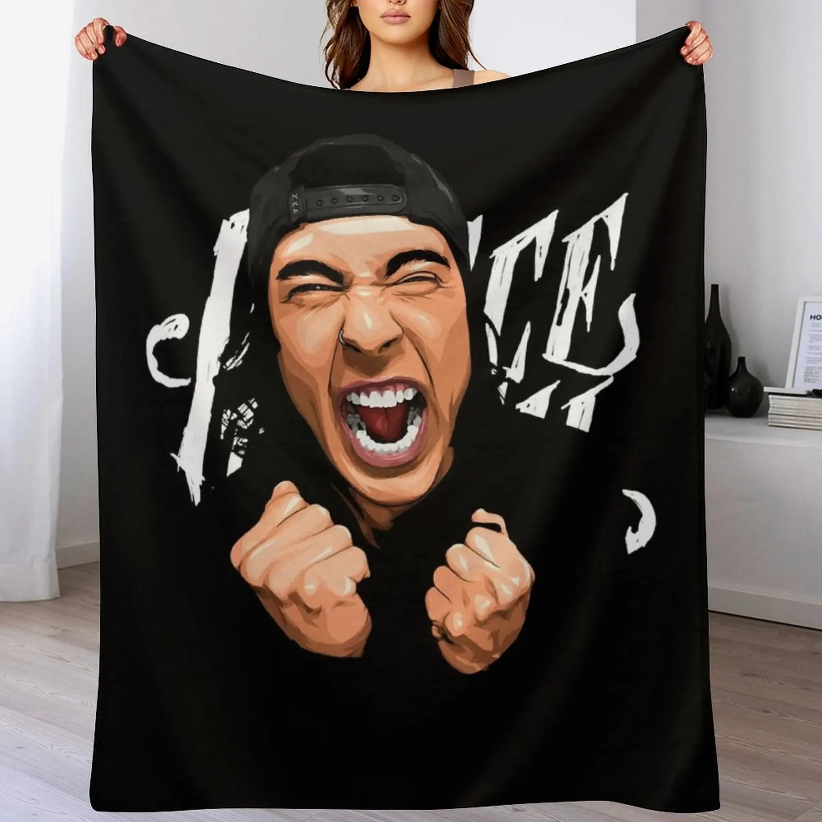 

Funny Gifts Vic Fuentes Screaming Gift For Fans Throw Blanket Warm Flannel Blanket for Couch Chair Bedroom