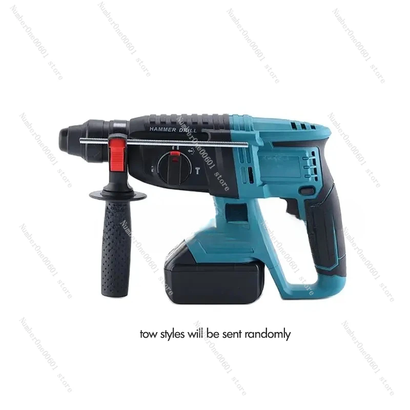 Electric Brushless Cordless Rotary Hammer Drill, Rechargeable, Multi-function, High-Power Impact Drill