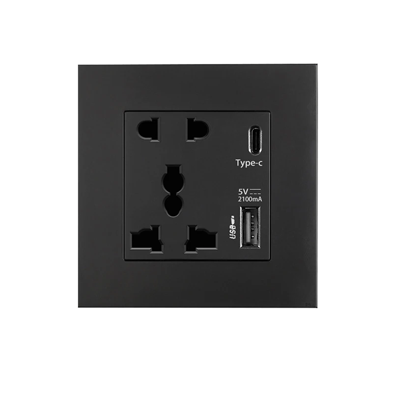 Wholesale Power Supply 2100MA USB Socket International Panel 13A UK Wall Type C Interface