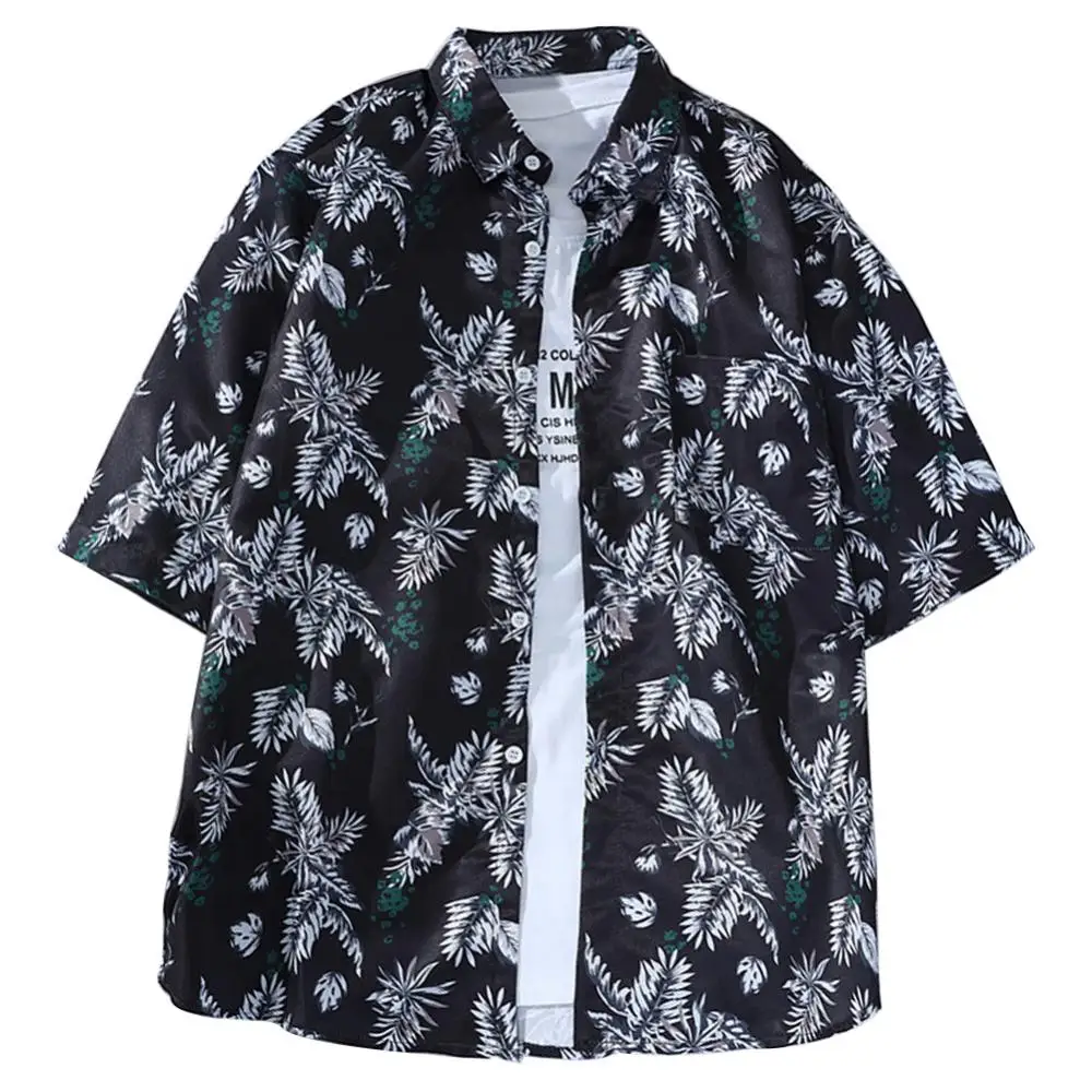 

Мужская летняя винтажная футболка с отложным воротником и пуговицами с половиной рукавом и карманом