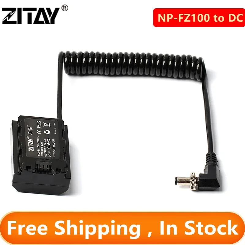 

ZITAY NP - FZ100 TO DC Dummy Battery Coiled Power Cable for A7S3/A7R3/A7M3/A73/FX3 Camera