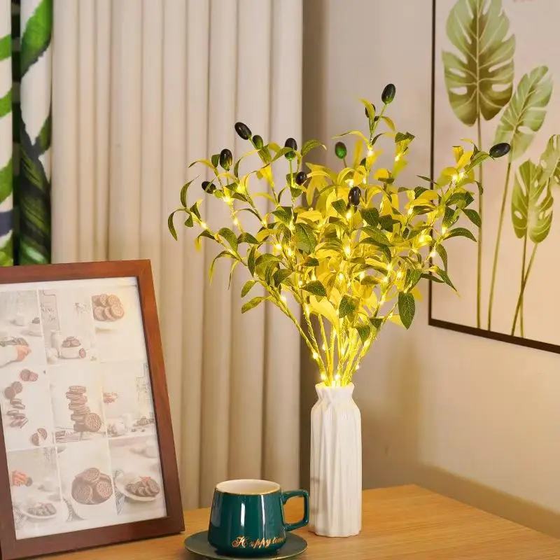 

【CCA】Светодиодные гирлянды «Оливковая ветвь» — декоративные пластиковые ветки с цветами для дома, Рождества, Хэллоуина, ваз и декора столешниц в кофейнях