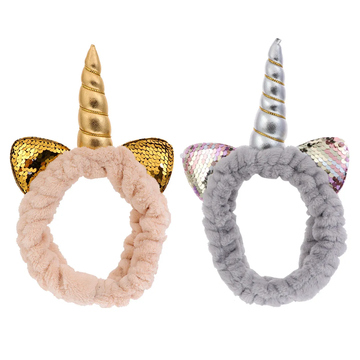 

2 шт. повязки для волос с единорогами, креативные стильные аксессуары для волос, удобные эластичные обручи для умывания, макияжа, спорта, вечеринок