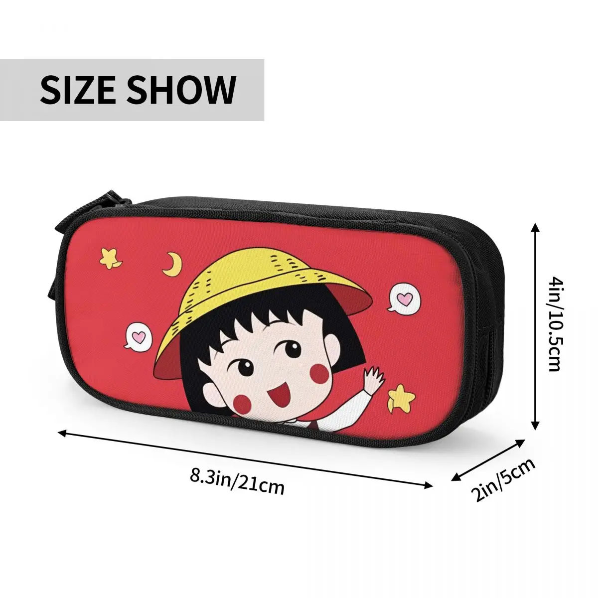 Japanese Cartoon Chibi Maruko-Chans Pencil Case Pencil Pouch Pen Box for Student Large Storage Bag Students School Zipper