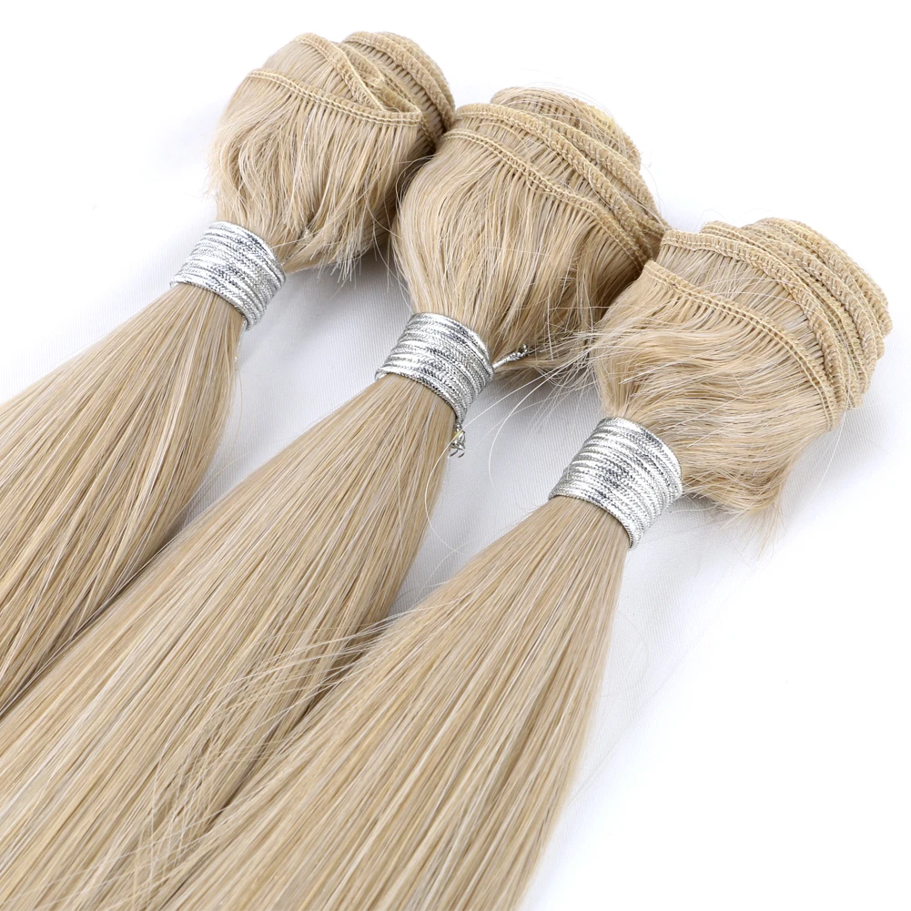 금발 본 야키 스트레이트 헤어 번들 천연 헤어 익스텐션 인조 섬유 슈퍼 롱 합성 스트레이트 헤어 풀 투 엔드