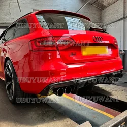 Rear Bumper Diffuser Lip Spoiler For Audi A4 B8 B8.5 Avant / Allroad 2008-2016 Style S4 RS4 Real Carbon fiber