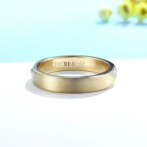 Kuololit Brushed Solid 18K 14K 10K Yellow Gold Ring for Women Men Twist Eternity Band for Engagement Wedding Party Gifts